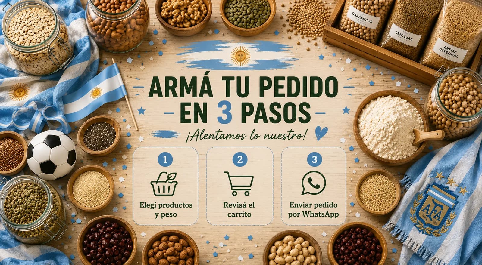 Armá tu pedido en 3 pasos